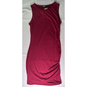 BTFBM‎ Burgundy Sleeveless Bodycon Dress Ruched Mini Tank Dress Women's Size M